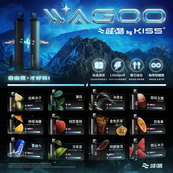 迪拜爆款【WAGOO❣️哇酷拋棄式6500口❣️】by KIS5 的高端品牌 【滿10送1】